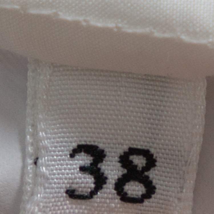 Pre Owned Dolce & Gabbana White Polka Dot Print Cotton Flared Skirt S