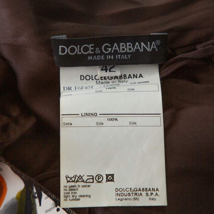 Pre Owned Dolce & Gabbana Multicolor Abstract Print Silk Sleeveless Dress M