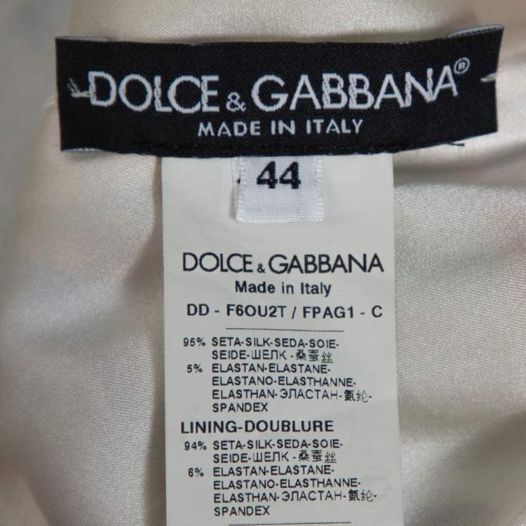 Pre Owned Dolce & Gabbana Multicolor Lemon Print Silk Crepe Sheath Dress M