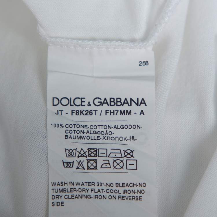 Pre Owned Dolce & Gabbana White I Need Silence Print Cotton T-Shirt S