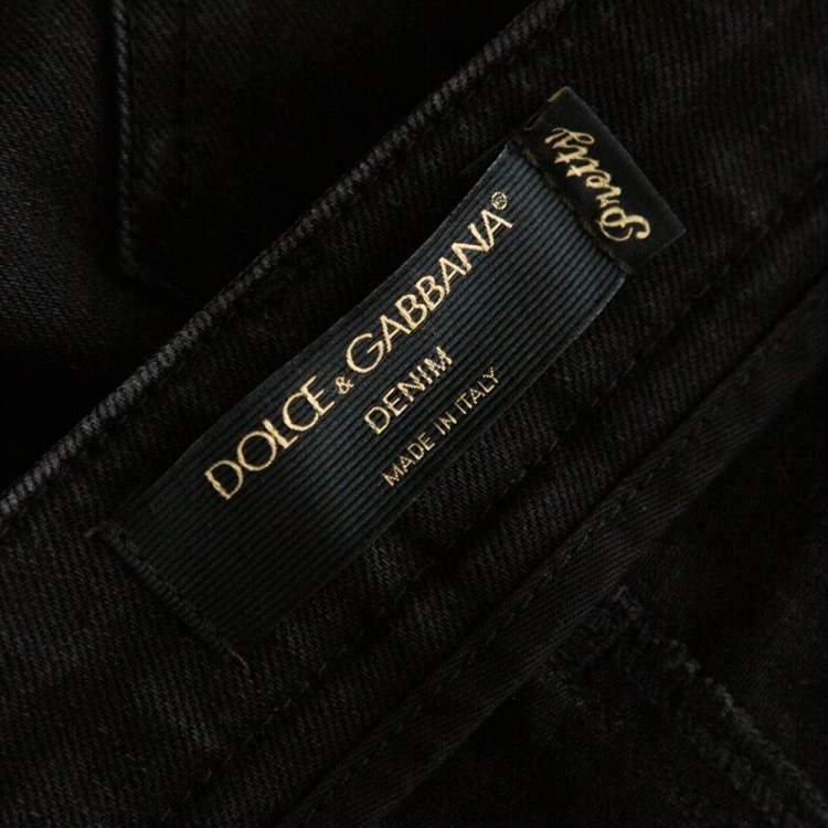 Pre Owned Dolce & Gabbana Black Denim Sacred Heart Detail Pretty Fit Jeans S