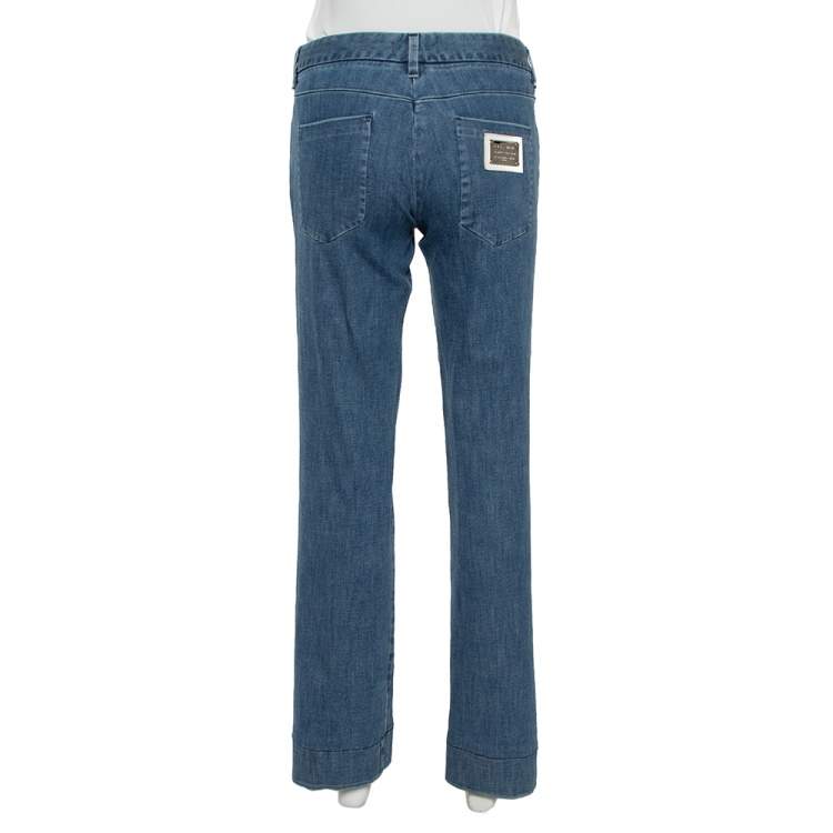 Pre Owned Dolce & Gabbana Blue Denim Straight Leg Jeans M