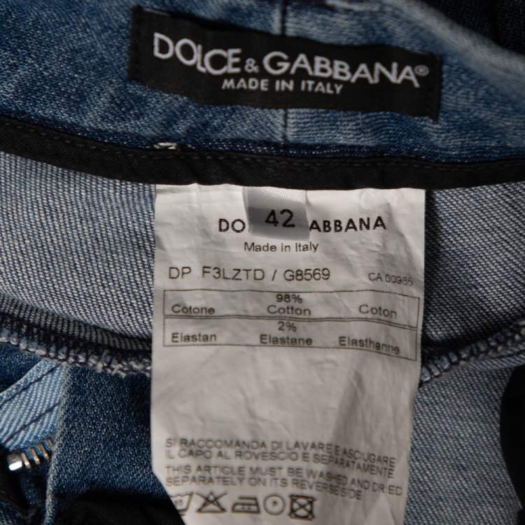 Pre Owned Dolce & Gabbana Blue Denim Straight Leg Jeans M