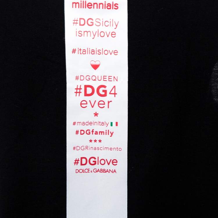 Pre Owned Dolce & Gabbana Black Slogan Print Cotton Tank Top S
