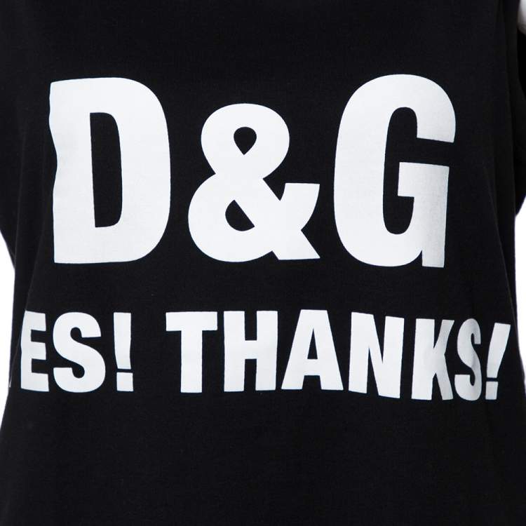 Pre Owned Dolce & Gabbana Black Slogan Print Cotton Tank Top S