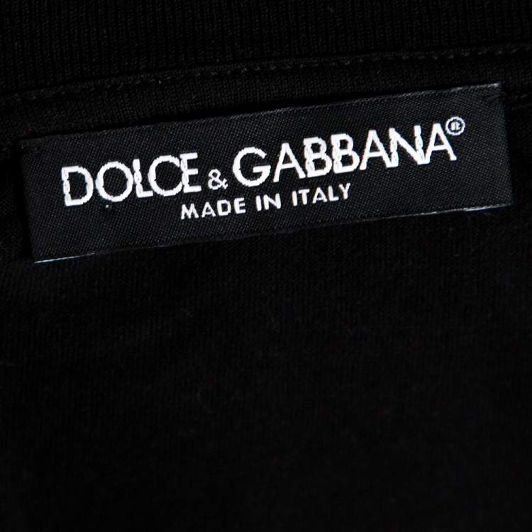 Pre Owned Dolce & Gabbana Black Slogan Print Cotton Tank Top S