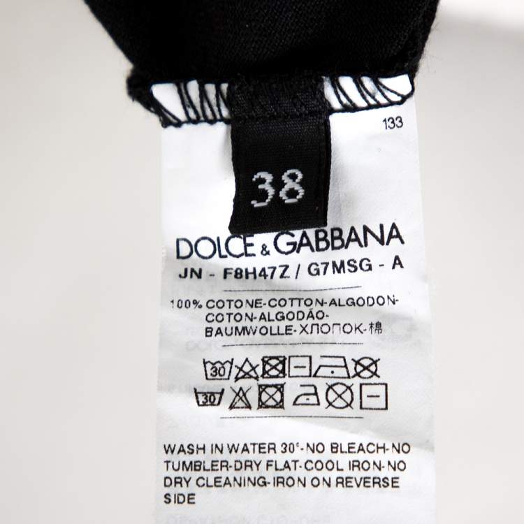Pre Owned Dolce & Gabbana Black Slogan Print Cotton Tank Top S
