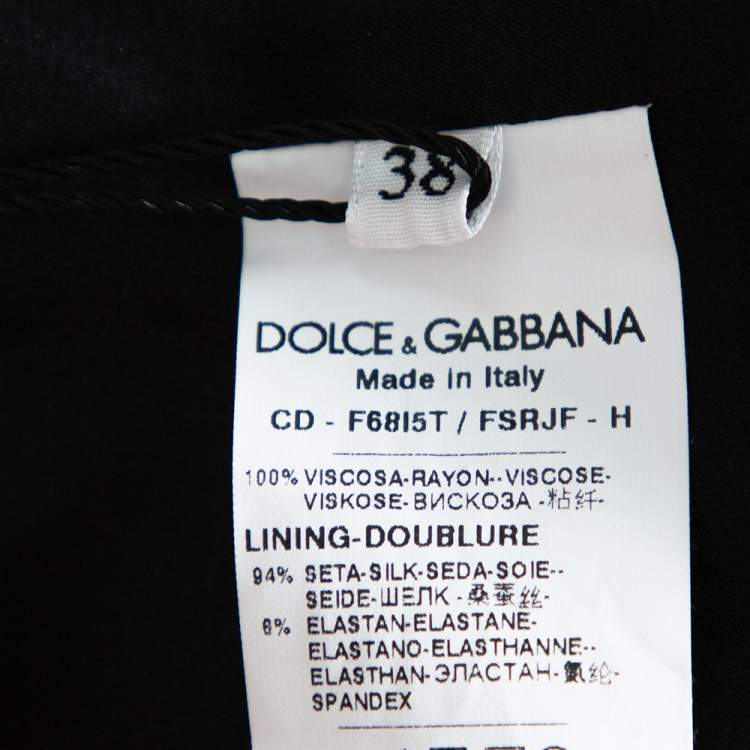 Pre Owned Dolce & Gabbana Black Floral Printed Crepe Sleeveless Midi Dress S