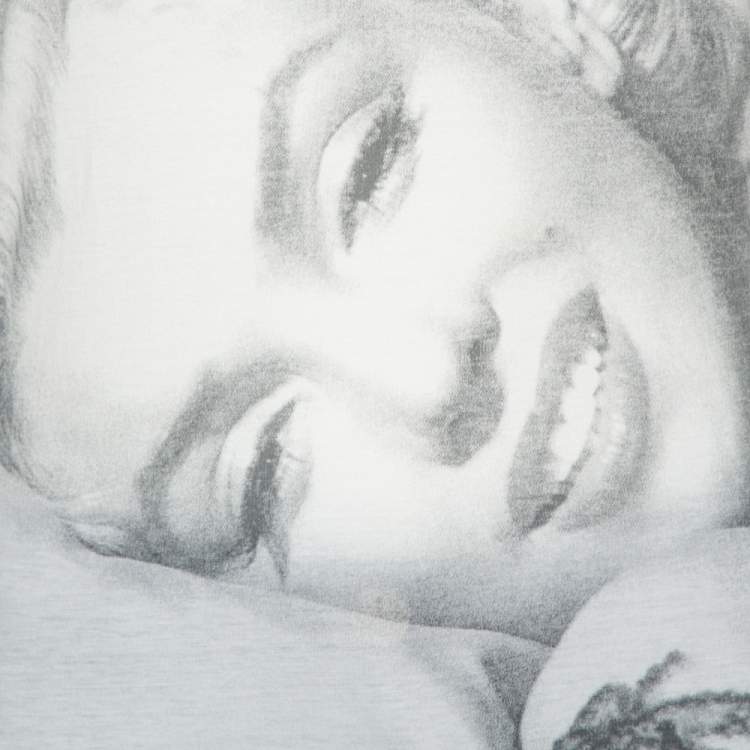Pre Owned Dolce & Gabbana Cream Marilyn Monroe Print Cotton Jersey T-Shirt M