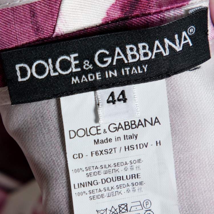 Pre Owned Dolce & Gabbana Bicolor Brushstroke Print Silk Mikado Sundress M