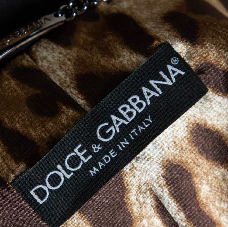 Pre Owned Dolce & Gabbana Black Polyester Double Breasted Coat S