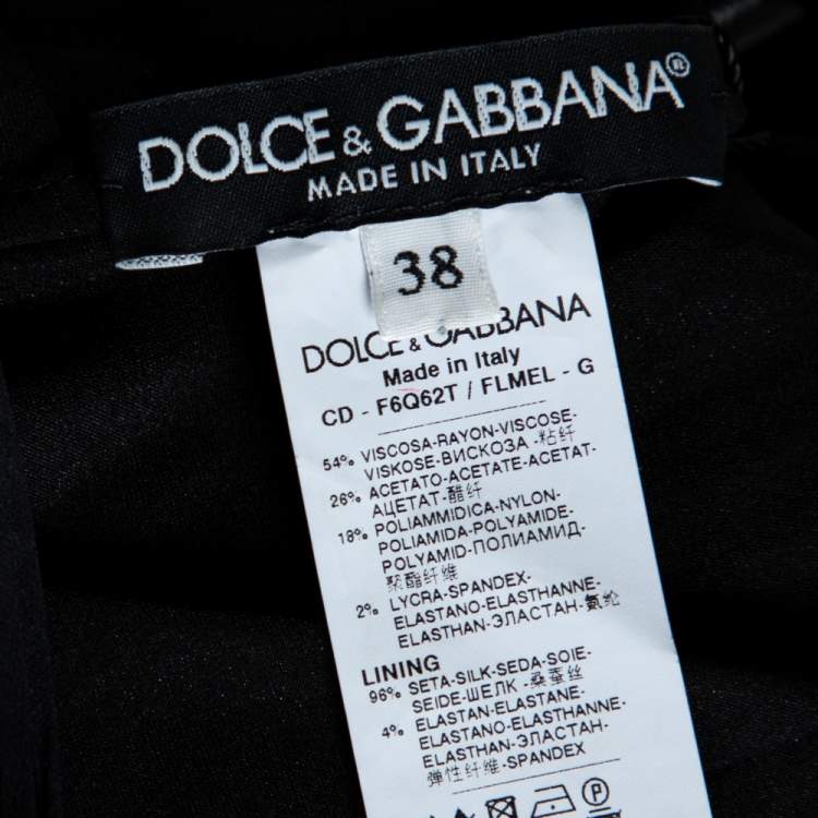 Pre Owned Dolce & Gabbana Red Lace Bodice Floral Print Sheath Dress M