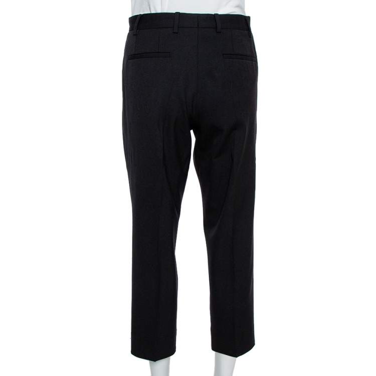 Pre Owned Dolce & Gabbana Black Wool Blend Cropped Trousers S