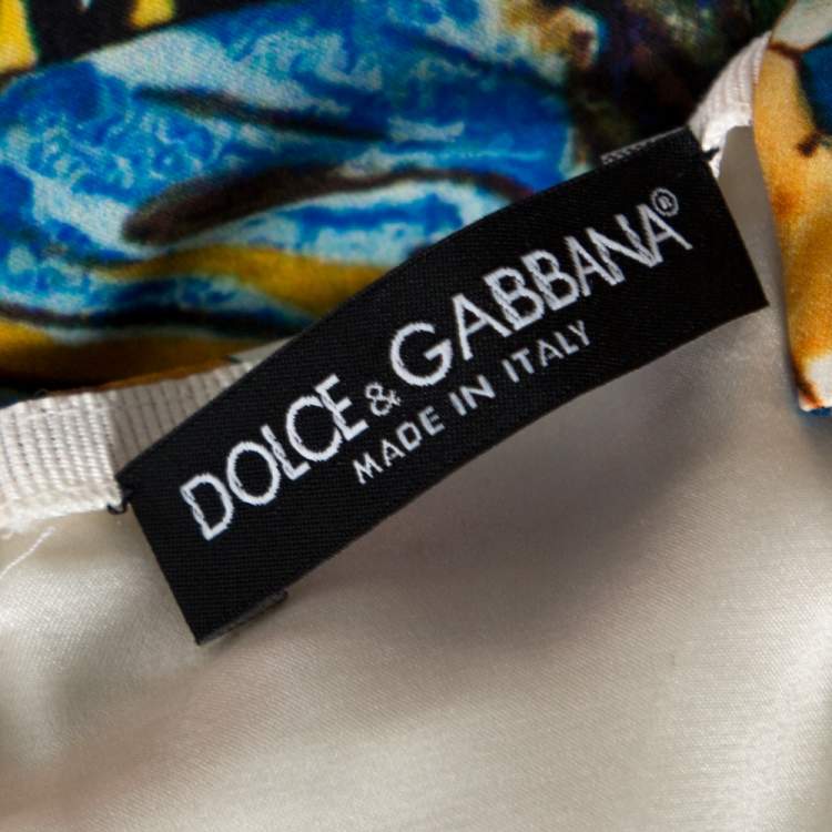 Pre Owned Dolce & Gabbana Multicolor Floral Print Silk Sleeveless Dress S