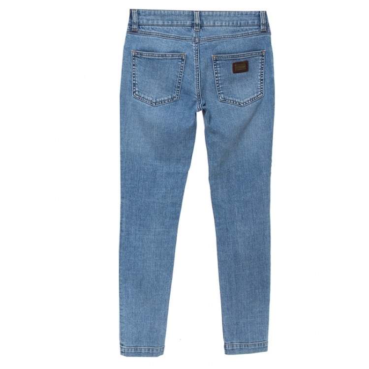 Pre Owned Dolce and Gabbana Blue Denim Kate Jeans XS