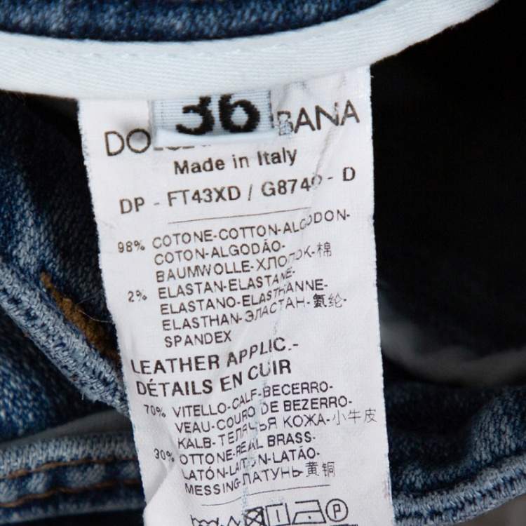 Pre Owned Dolce and Gabbana Blue Denim Kate Jeans XS