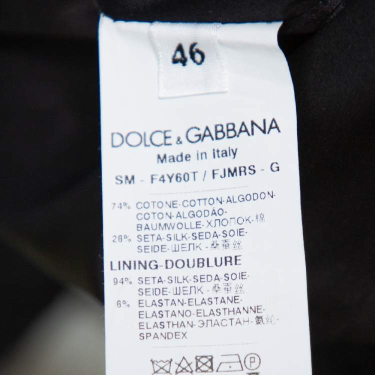 Pre Owned Dolce & Gabbana black Floral Embossed Jacquard Fit & Flare Short Skirt L