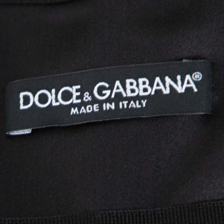 Pre Owned Dolce & Gabbana black Floral Embossed Jacquard Fit & Flare Short Skirt L