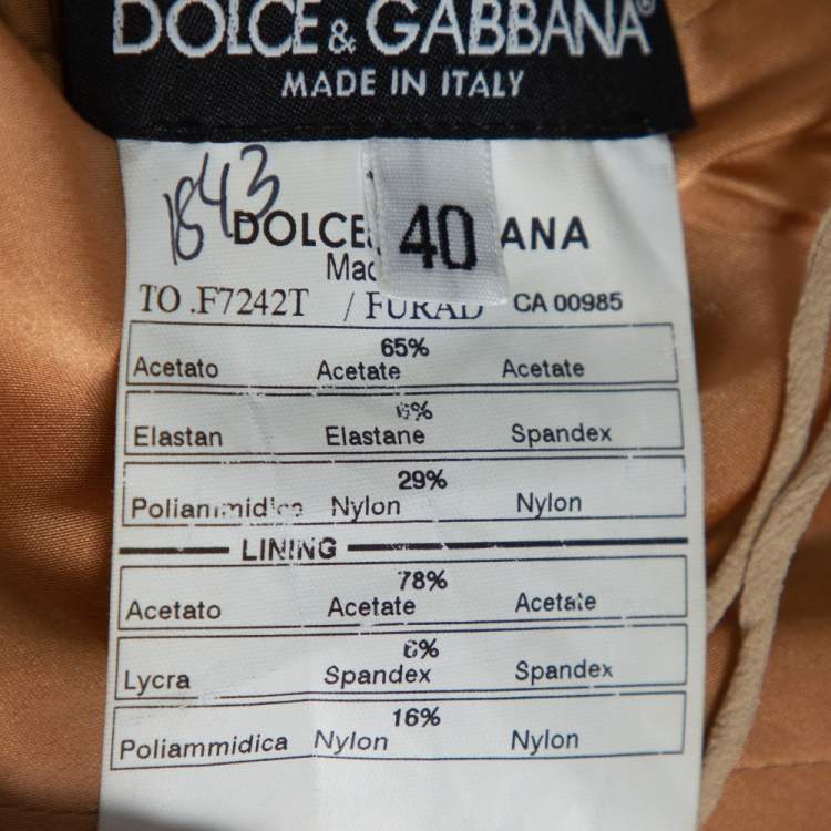 Pre Owned Dolce & Gabbana Gold Satin Corset Top S
