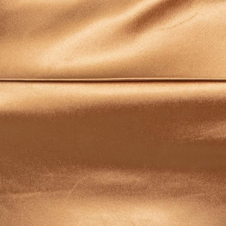 Pre Owned Dolce & Gabbana Gold Satin Corset Top S