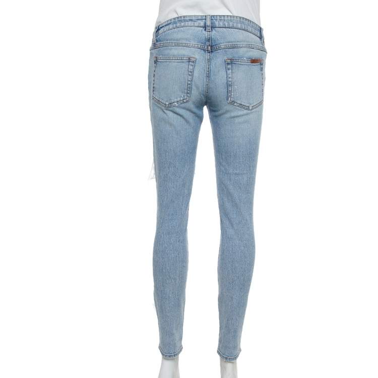 مملوكة مسبقًا Dolce & Gabbana Blue Denim Distressed Jeans XS 