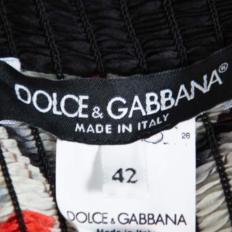 Pre Owned Dolce & Gabbana Multicolor Chiffon Cards Print Corset Detail Jumpsuit M