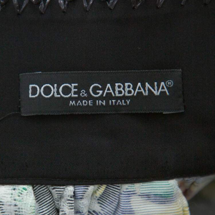 Pre Owned Dolce & Gabbana Multicolor Floral Printed Jacquard Pleated Midi Skirt S 