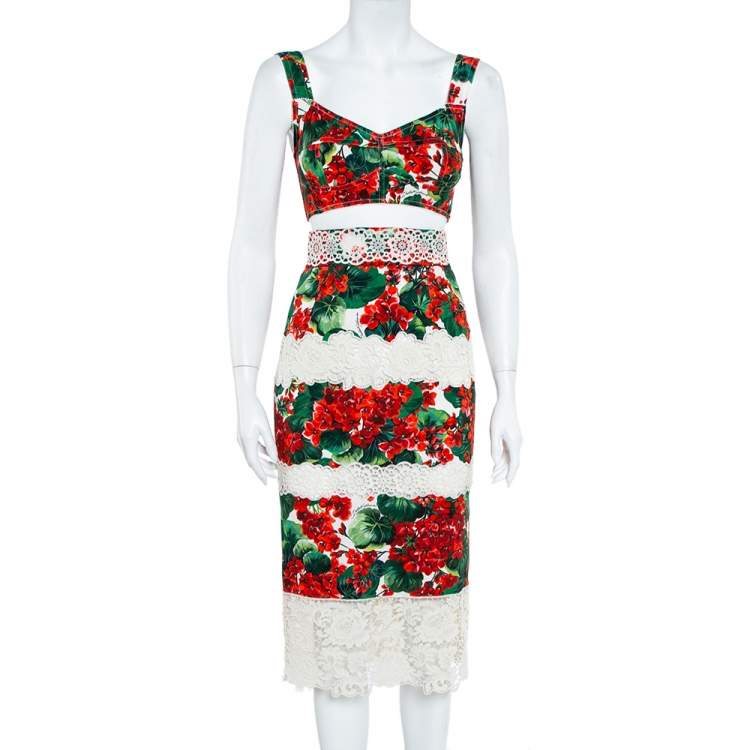 dolce and gabbana crop top and skirt