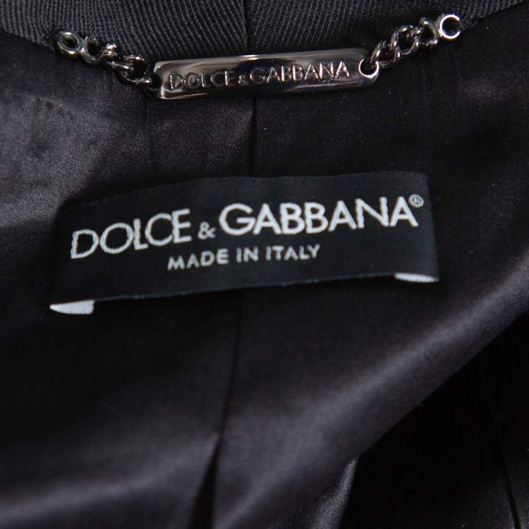 Pre Owned Dolce & Gabbana Red & Black Sequin Embellished Jacket M