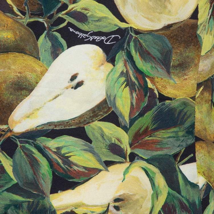 مملوكة مسبقًا Dolce & Gabbana Green Pear Printed Crepe Tank Top S