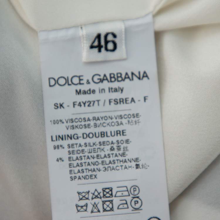 Pre Owned Dolce & Gabbana Monochrome Striped Crepe Maxi Skirt L