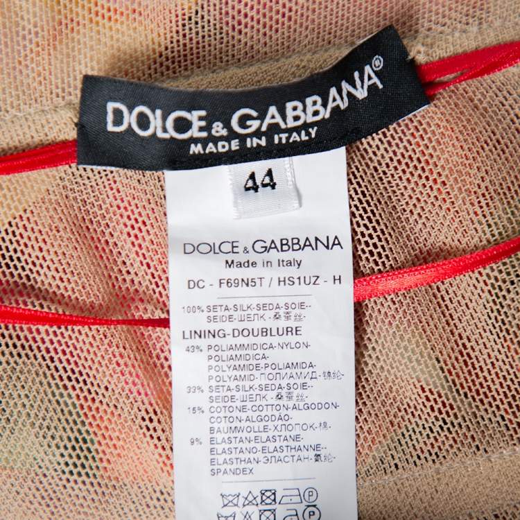 Pre Owned Dolce & Gabbana Red Floral Print Silk One Shoulder Gown M