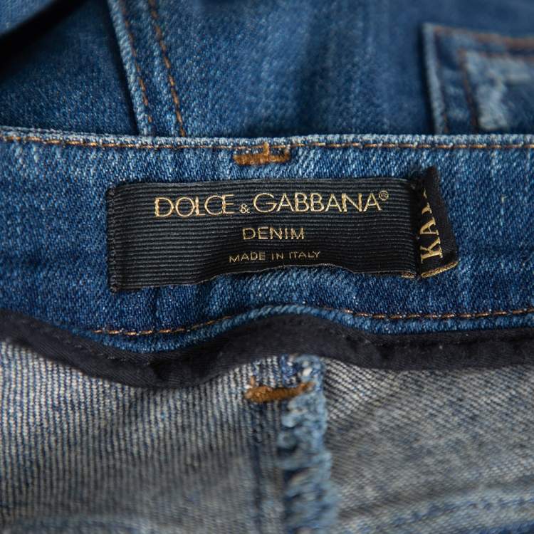 Pre Owned Dolce & Gabbana Navy Blue Denim Slim Fit Kate Jeans L