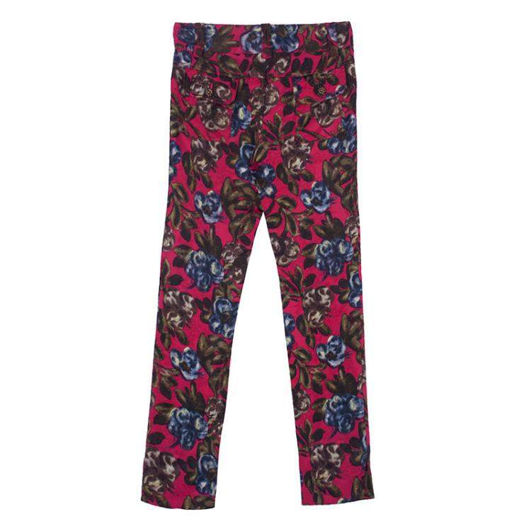 Pre Owned Dolce & Gabbana Floral Print Pants S