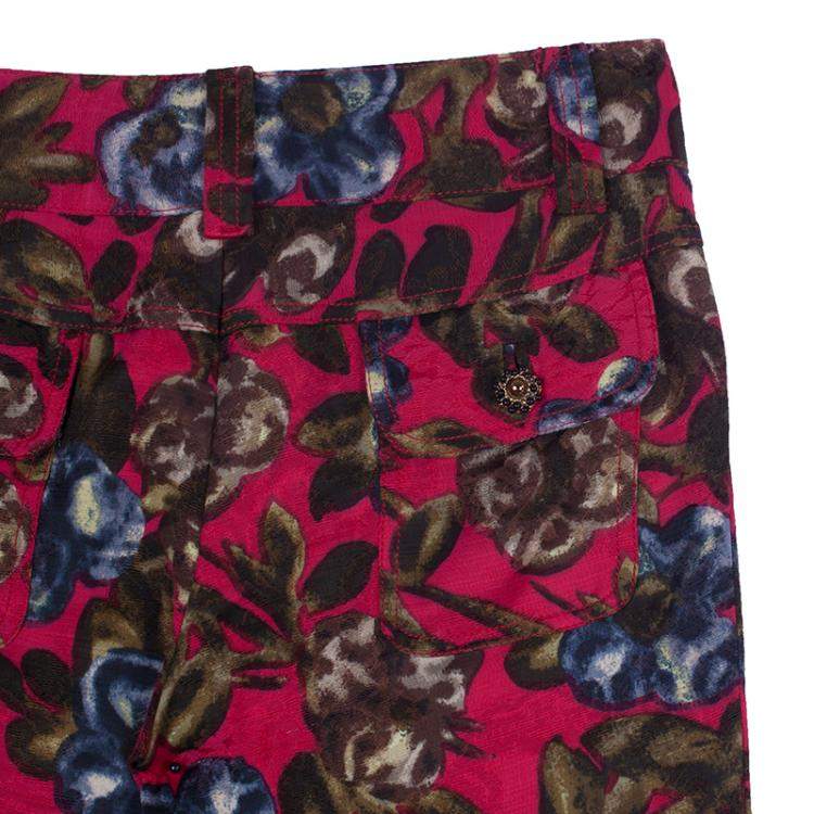Pre Owned Dolce & Gabbana Floral Print Pants S