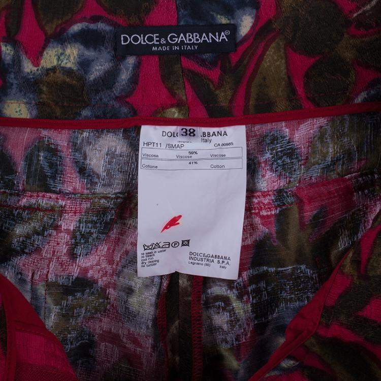 Pre Owned Dolce & Gabbana Floral Print Pants S