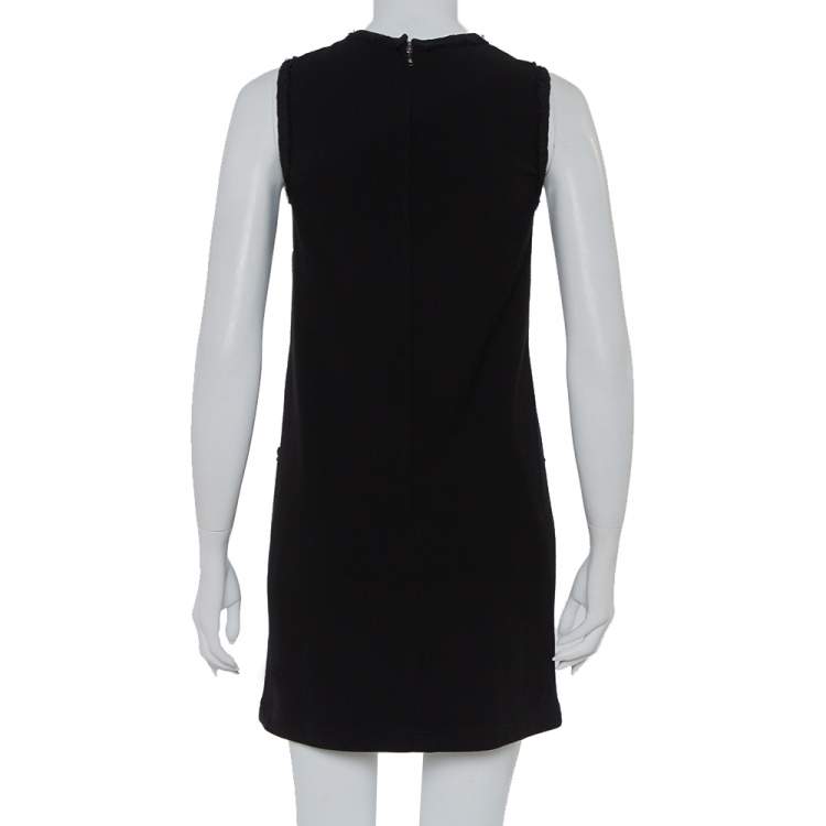 Pre Owned Dolce & Gabbana Black Crepe Sleeveless Shift Dress S