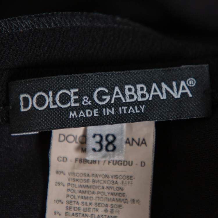 Pre Owned Dolce & Gabbana Black Crepe Sleeveless Shift Dress S