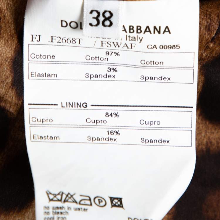 Pre Owned Dolce & Gabbana Vintage Leopard Print Corduroy Blazer S