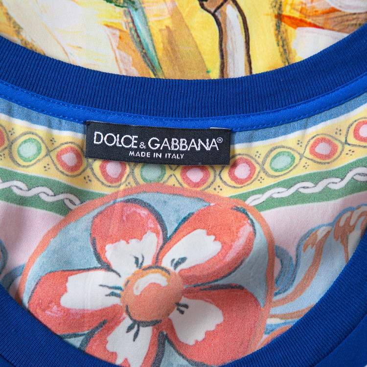 Pre Owned Dolce & Gabbana Multicolor Caretto Printed Silk Tank Top S