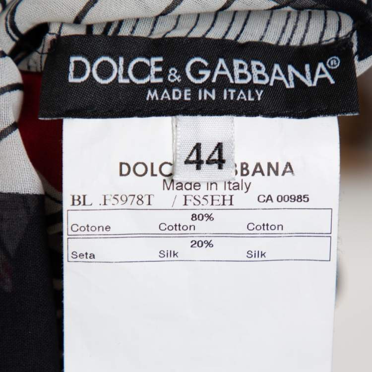 مملوكة مسبقًا Dolce & Gabbana Multicolor Printed Cotton & Silk Ruffle Detail Sleeveless Top M