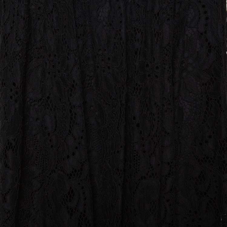 Pre Owned Dolce & Gabbana Black Lace Full Circle Maxi Skirt L