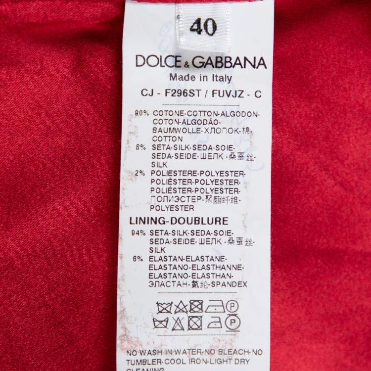 Pre Owned Dolce & Gabbana Red Velvet Double Breasted Blazer S