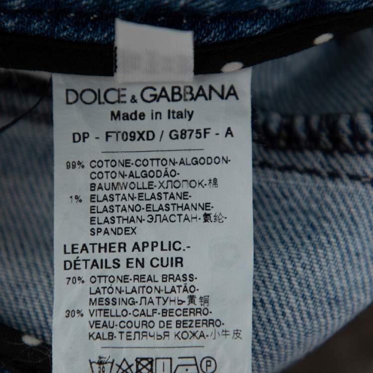 Pre Owned Dolce & Gabbana Light Blue Denim Tapered Leg Jeans S