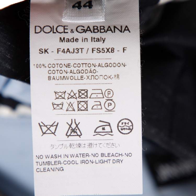 Pre Owned Dolce & Gabbana Blue Striped Cotton Flared Mini Skirt M
