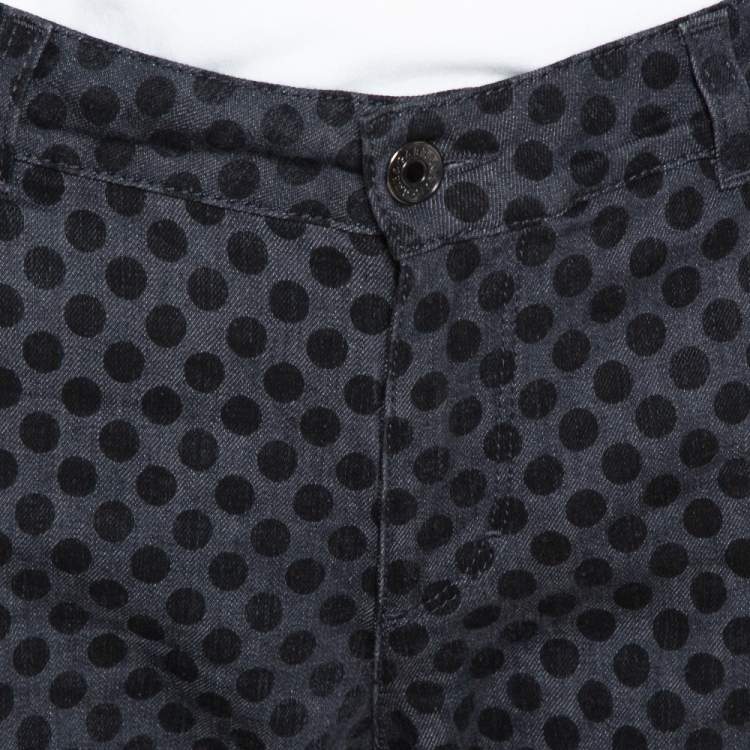 Pre Owned Dolce & Gabbana Grey Polka Dot Denim Skinny Jeans XS