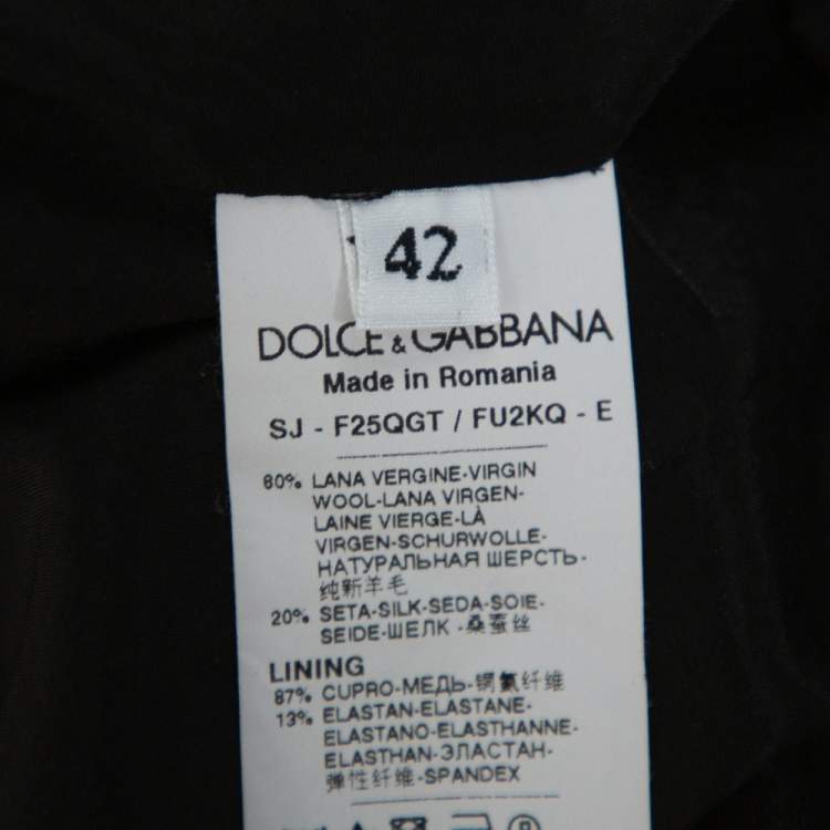 Pre Owned Dolce & Gabbana Black Tweed Contrast Trim Frayed Hem Jacket M