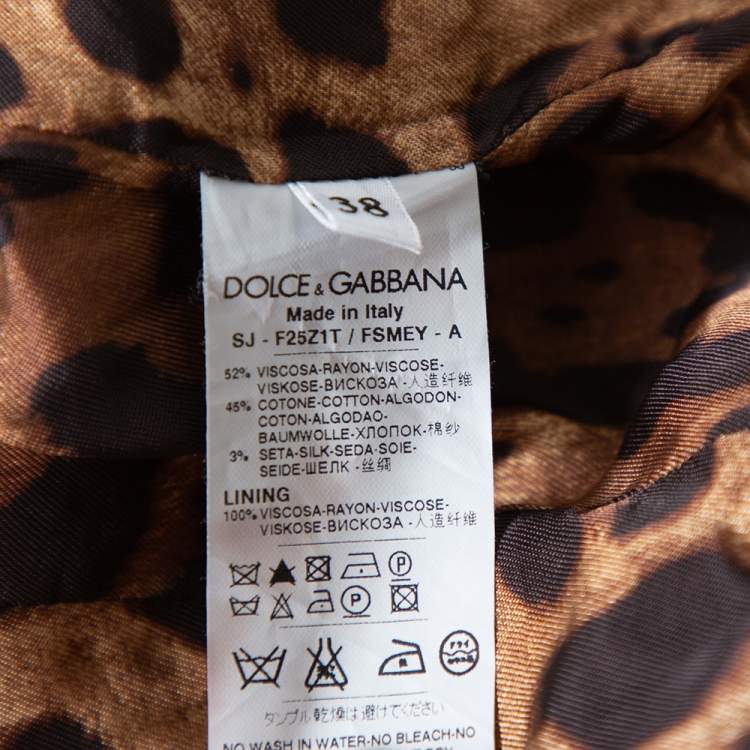 Pre Owned Dolce & Gabbana Cream Floral Jacquard Contrast Trim Detail Button Front Round Neck Jacket S