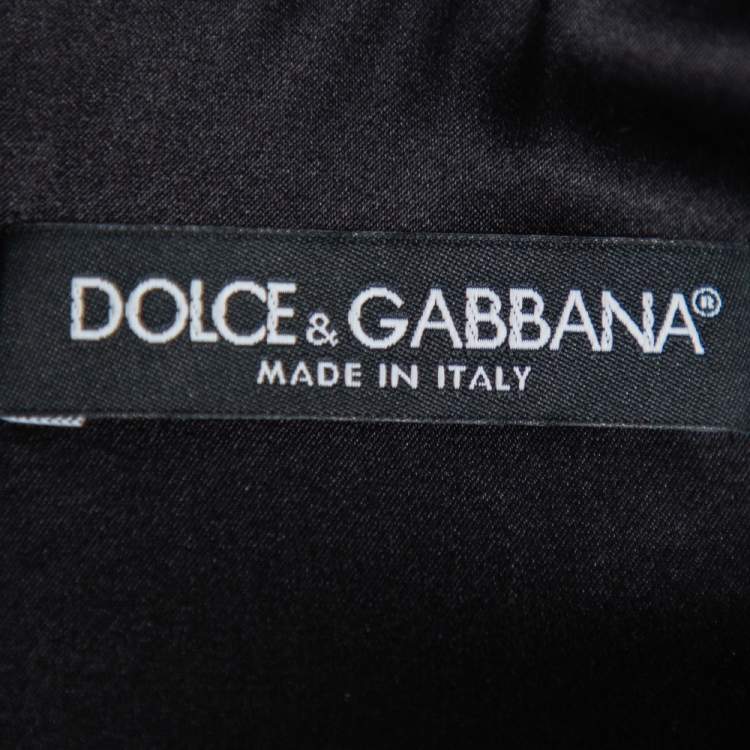 Pre Owned Dolce & Gabbana Black Floral Jacquard Daisy Printed Sleeveless Midi Dress L