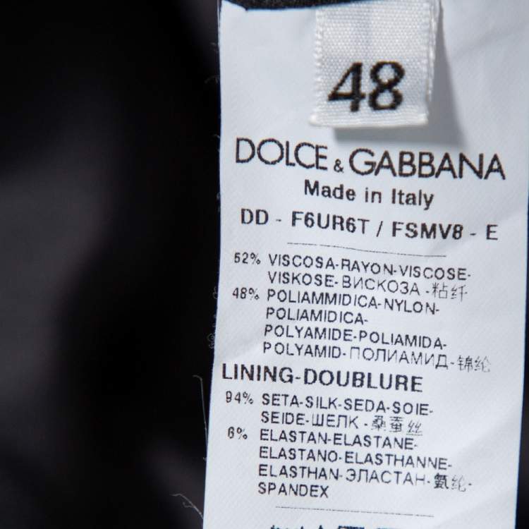 Pre Owned Dolce & Gabbana Black Floral Jacquard Daisy Printed Sleeveless Midi Dress L